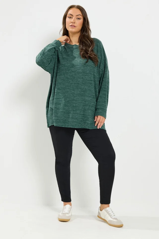Yours Curve Green Soft Touch Jumper
