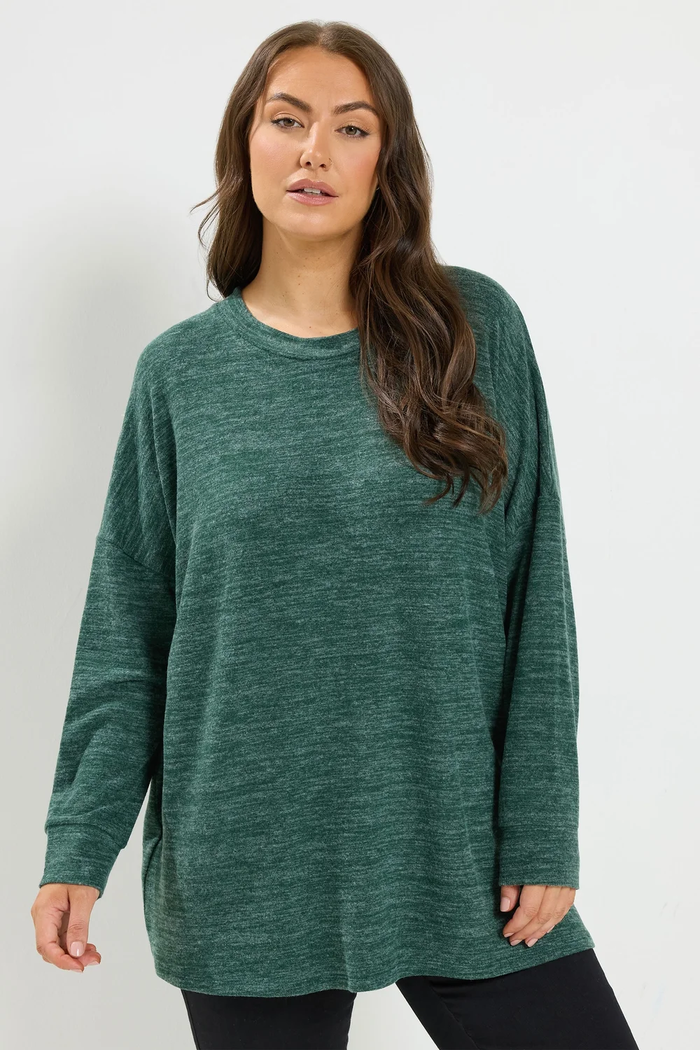 Yours Curve Green Soft Touch Jumper - 22-24 Image 1