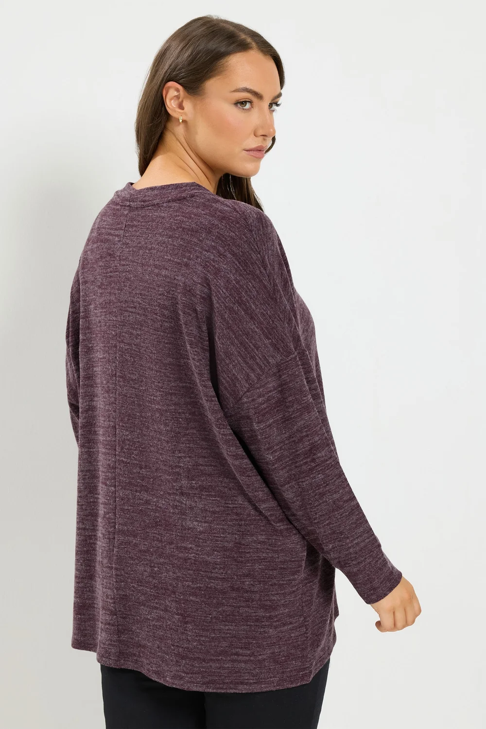 Yours Curve Purple Soft Touch Long Sleeve Jumper - 26-28 Image 3