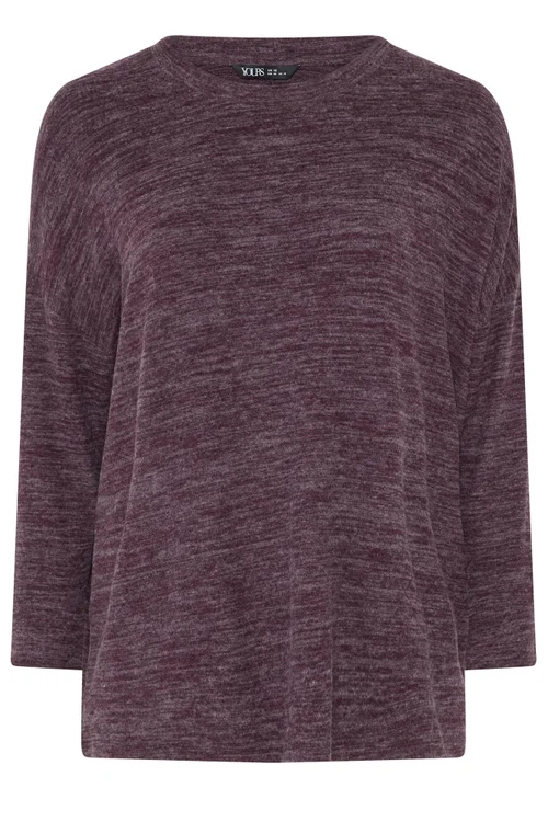 Yours Curve Purple Soft Touch Long Sleeve Jumper - 26-28 Image 5