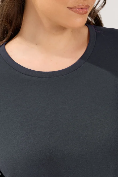 Yours 2 Pack Curve Grey & Blue Long Sleeve T-Shirts - 26-28 Image 5