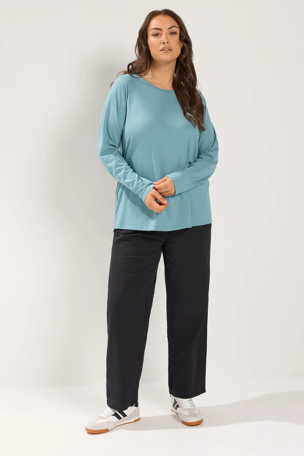 Yours 2 Pack Curve Grey & Blue Long Sleeve T-Shirts - 26-28 Image 3