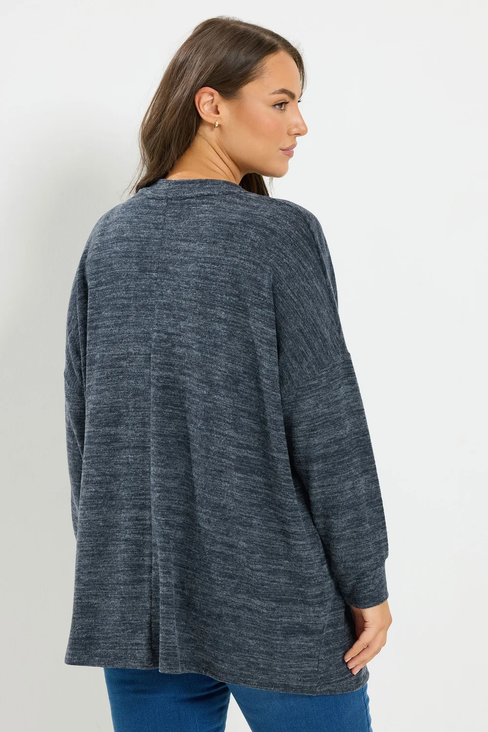 Yours Curve Blue Soft Touch Jumper - 30-32 Image 3