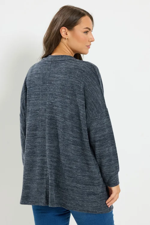 Yours Curve Blue Soft Touch Jumper - 30-32 Image 3