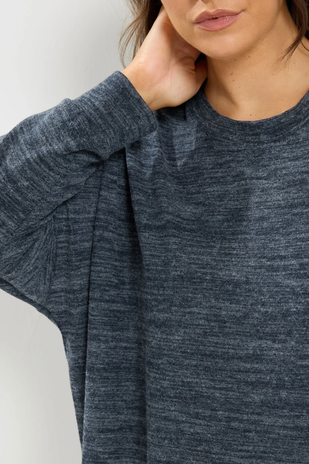 Yours Curve Blue Soft Touch Jumper - 30-32 Image 4