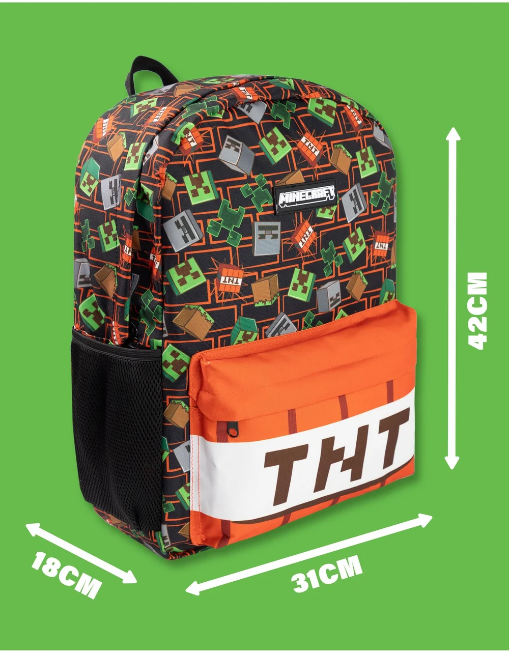 Vanilla Underground Minecraft Unisex Kids Multicoloured TNT 3 Piece Backpack Set (One Size) - One Size Adjustable Image 6