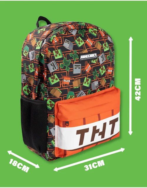 Vanilla Underground Minecraft Unisex Kids Multicoloured TNT 3 Piece Backpack Set (One Size) - One Size Adjustable Image 6