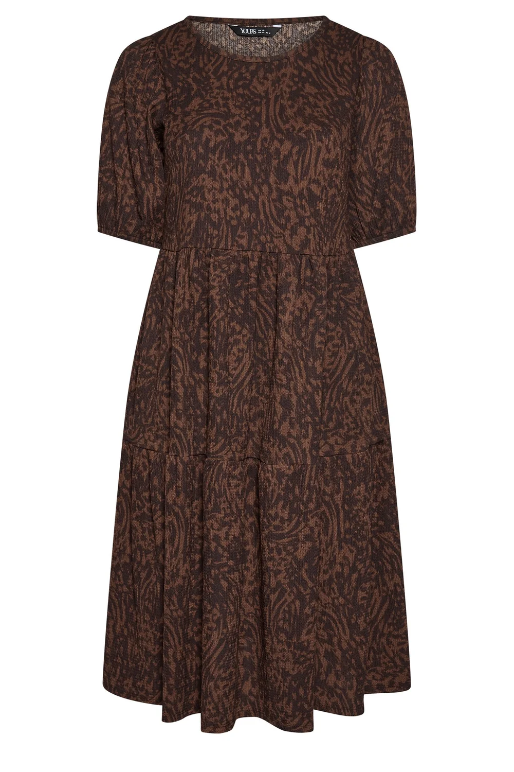 Yours Curve Brown Animal Print Dress - 14 Image 5