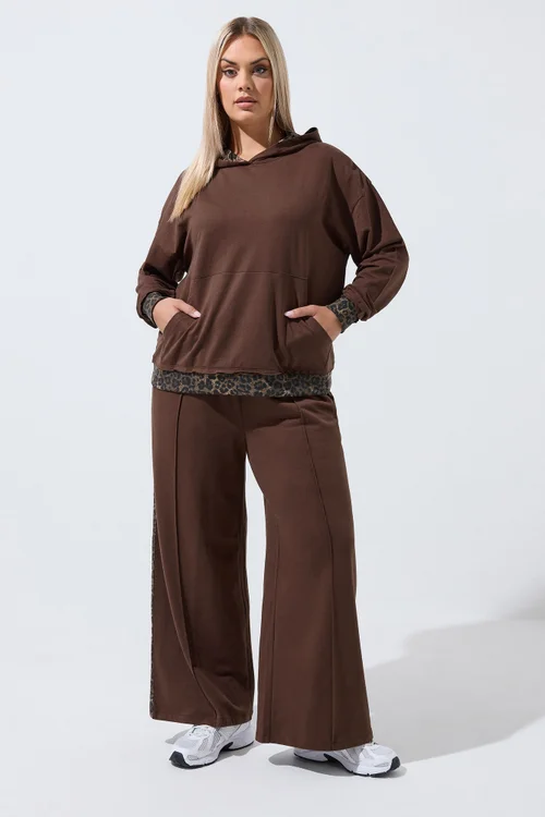 Yours Limited Collection Curve Brown Leopard Hoodie - 20 Image 2