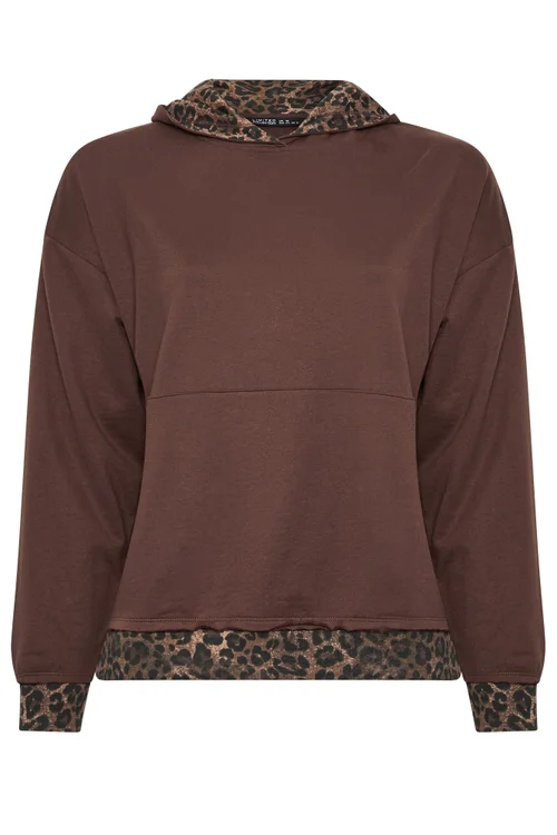 Yours Limited Collection Curve Brown Leopard Hoodie - 20 Image 5