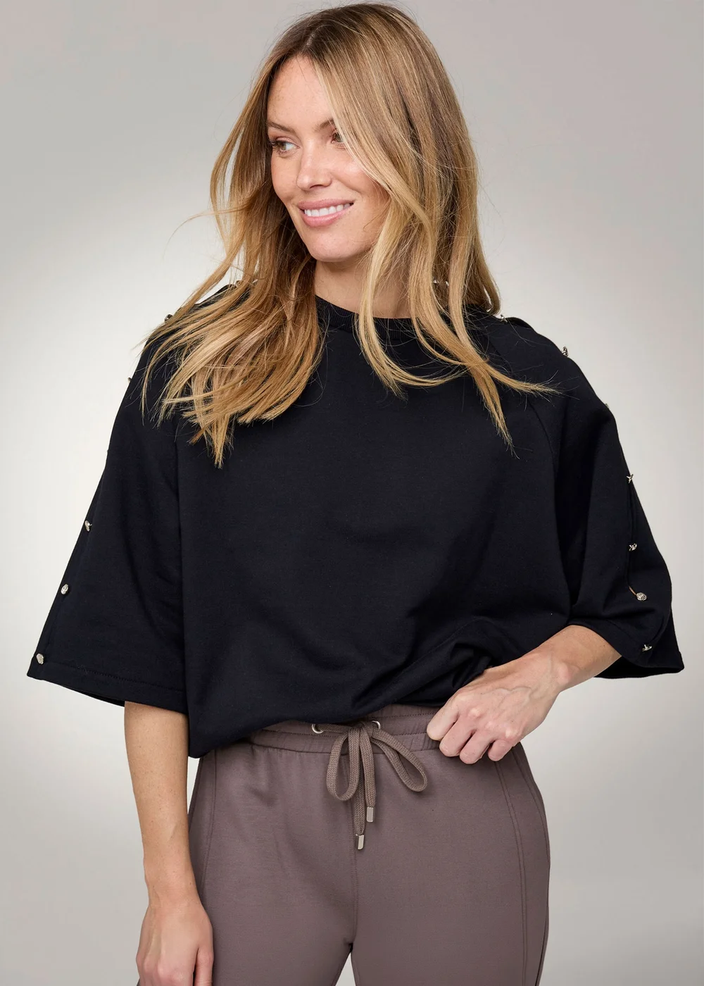 CT Active Black Studded Sleeve Sweatshirt - XL Image 1