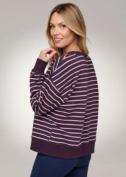 CT Active Mulberry Long Sleeve Stripe Crew Neck Sweatshirt - L Image 3
