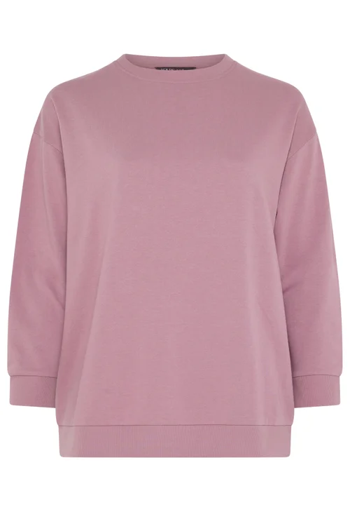 Yours Curve Pink Crew Neck Sweatshirt - 22-24 Image 5