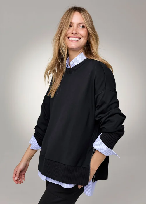 CT Active Black Longline Zip Hem Sweatshirt - XL Image 2