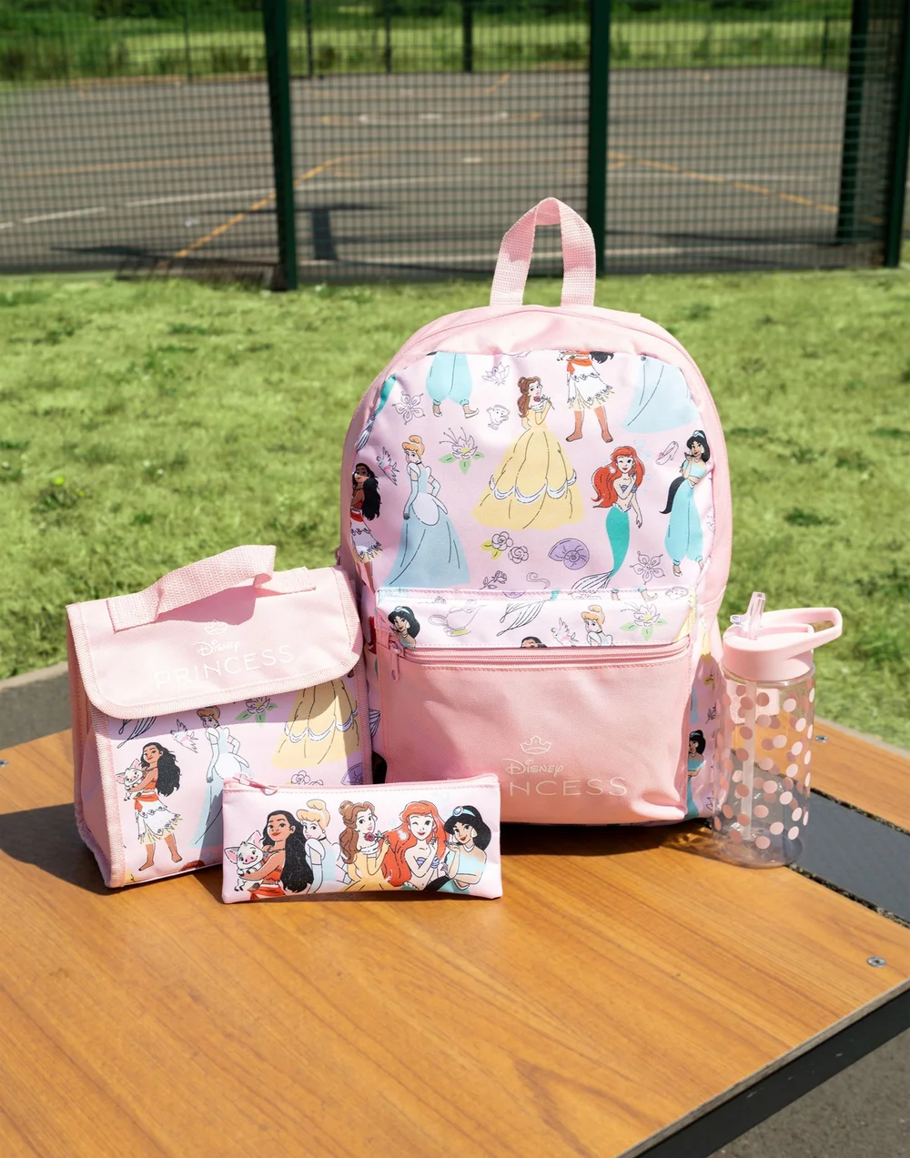 Vanilla Underground Disney Princess Girls Pink Multi Character 4 Piece Backpack Set (One Size) - One Size Image 5