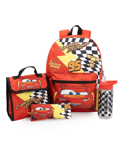 Vanilla Underground Disney Cars Boys Red Lightning Mcqueen 4 Piece Backpack Set (One Size) - One Size Image 5