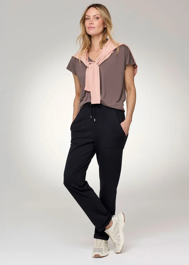 CT Active Black Turn Up Jersey Joggers
