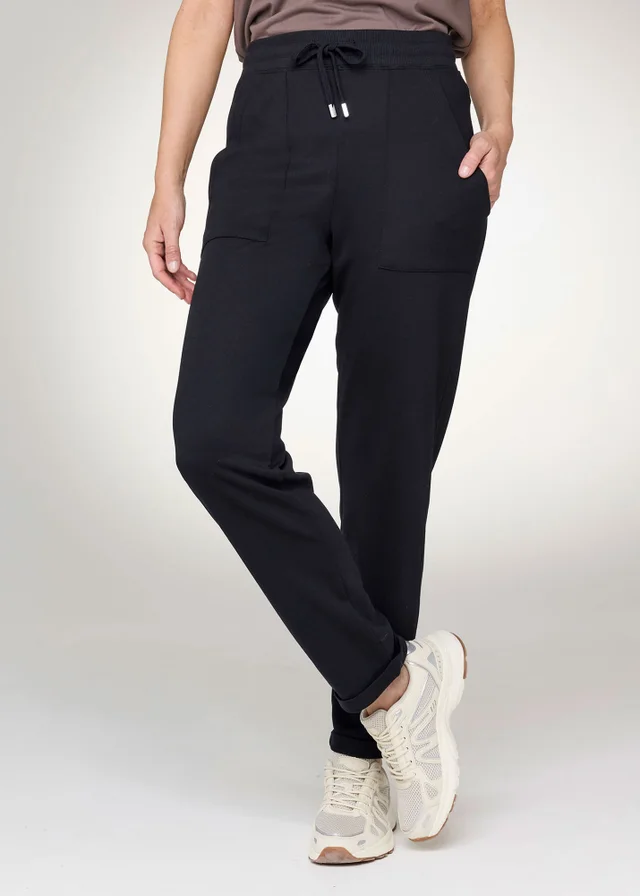 CT Active Black Turn Up Jersey Joggers