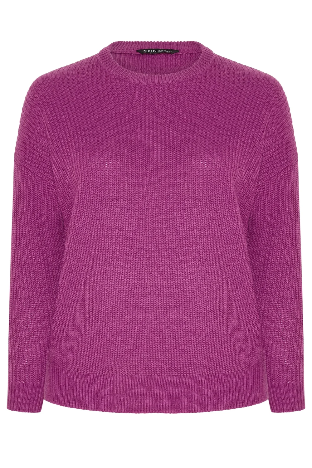 Yours Curve Pink Crew Neck Knitted Jumper - 26-28 Image 5
