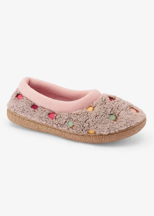Cotton Traders Vintage Rose Spot Slippers - 4 Image 1