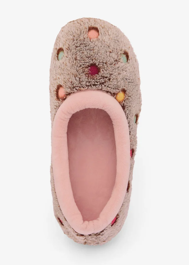 Cotton Traders Vintage Rose Spot Slippers