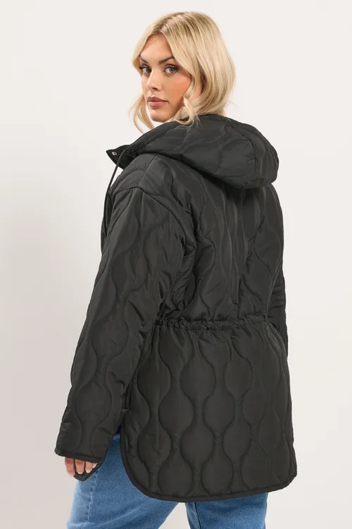 Yours Curve Black Lightweight Padded Jacket - 18 Image 3