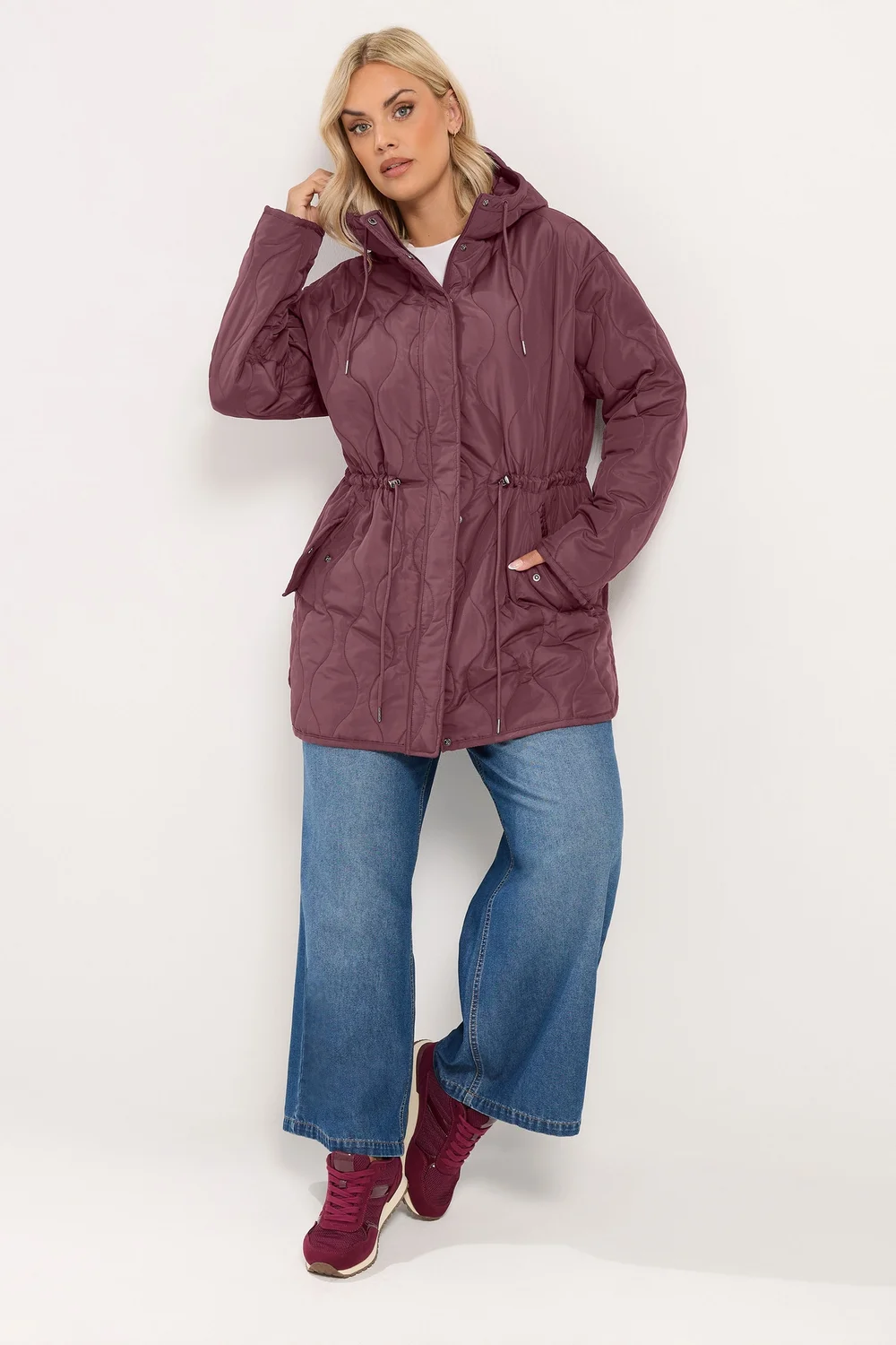 Yours Curve Purple Lightweight Padded Jacket - 26-28 Image 2