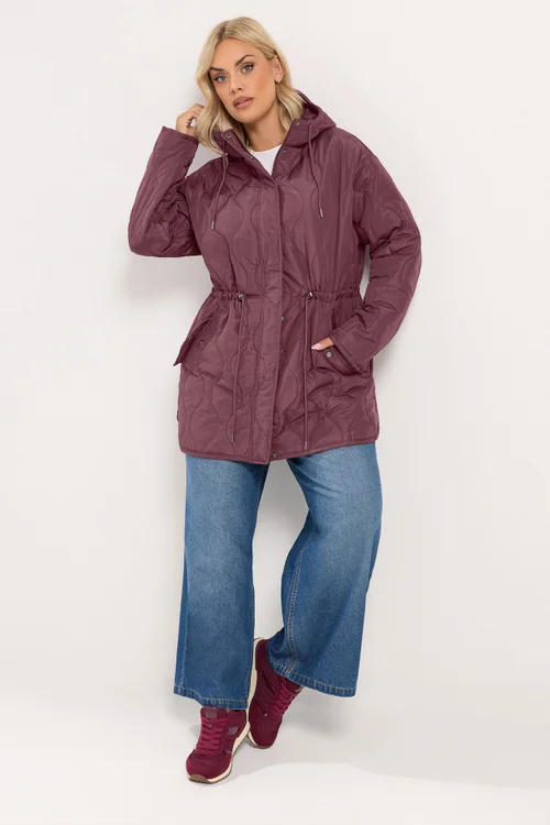 Yours Curve Purple Lightweight Padded Jacket - 26-28 Image 2