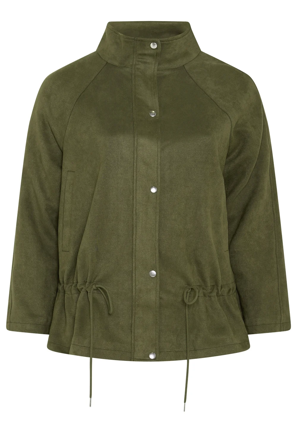 Yours Curve Khaki Green Suedette Draw Cord Jacket - 12 Image 5