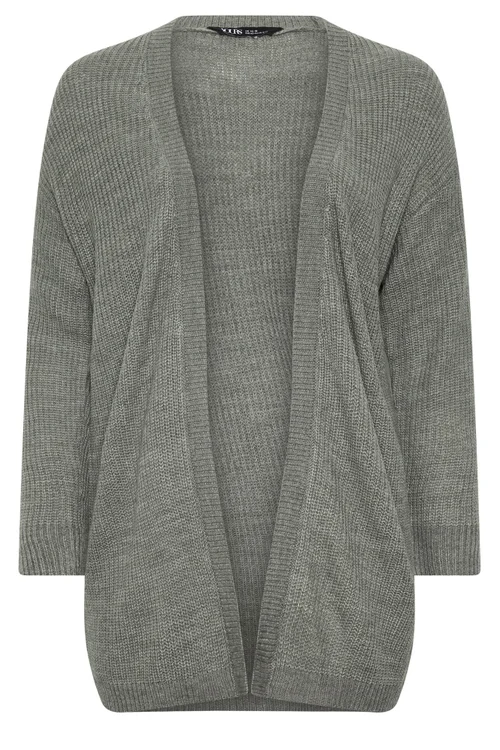Yours Curve Grey Knitted Cardigan - 18-20 Image 5