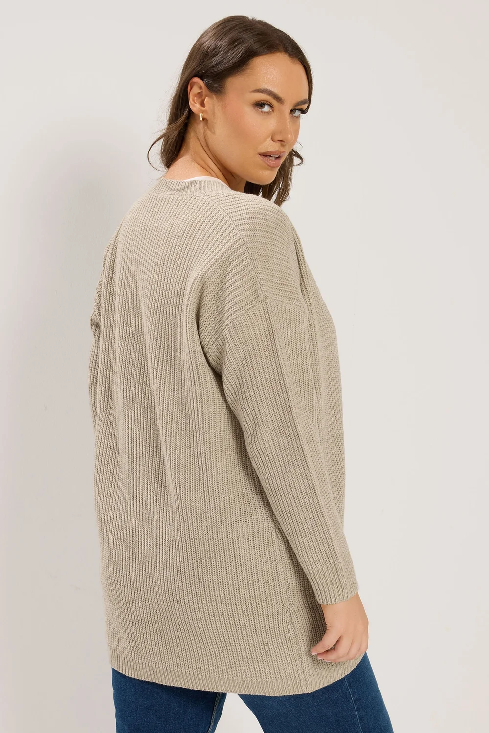 Yours Curve Natural Brown Essential Cardigan - 26-28 Image 3