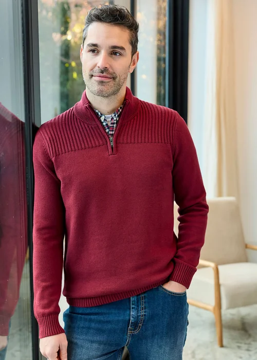 Cotton Traders Ruby Half Zip Mock Shirt Jumper - M Image 2