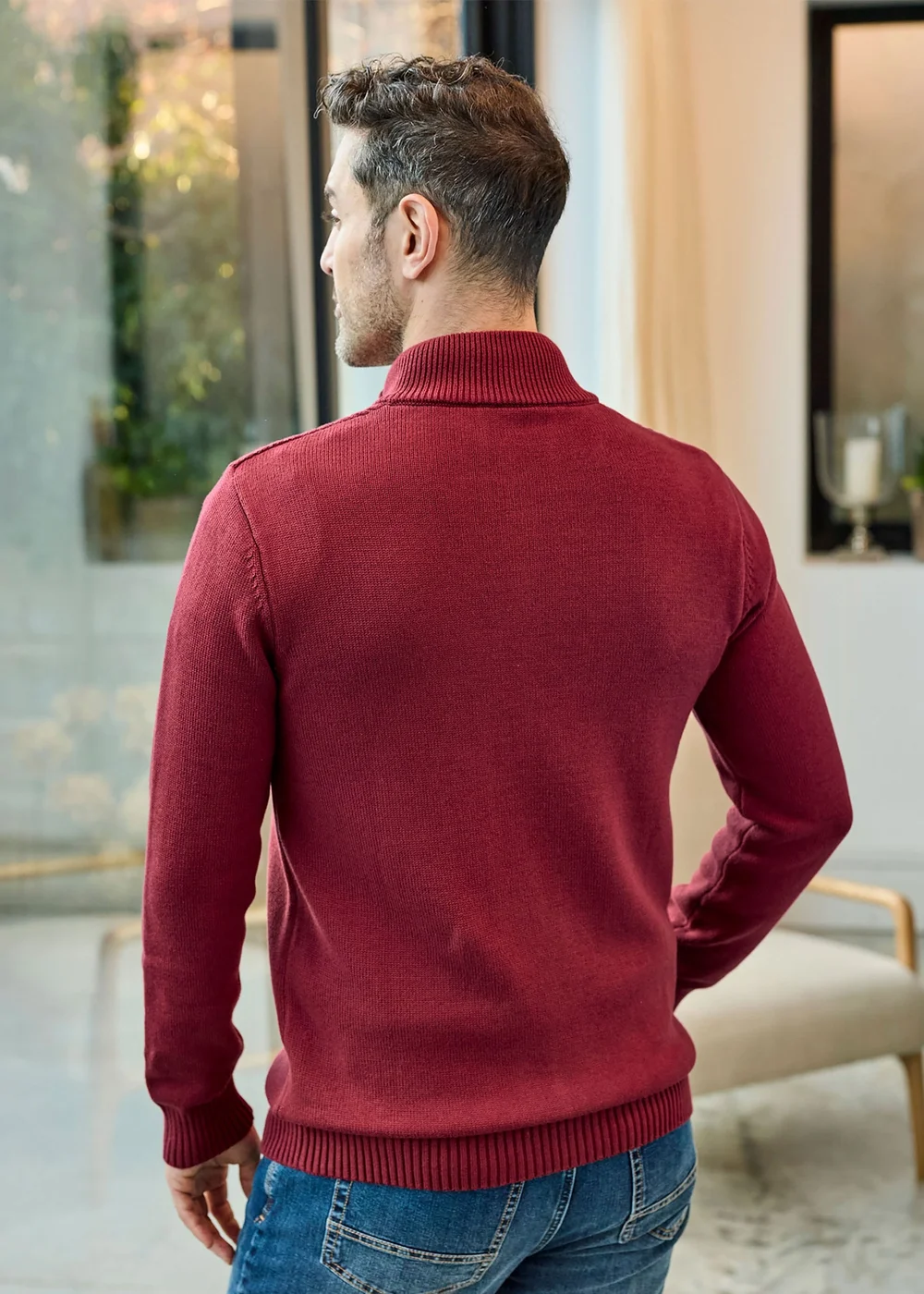 Cotton Traders Ruby Half Zip Mock Shirt Jumper - M Image 3