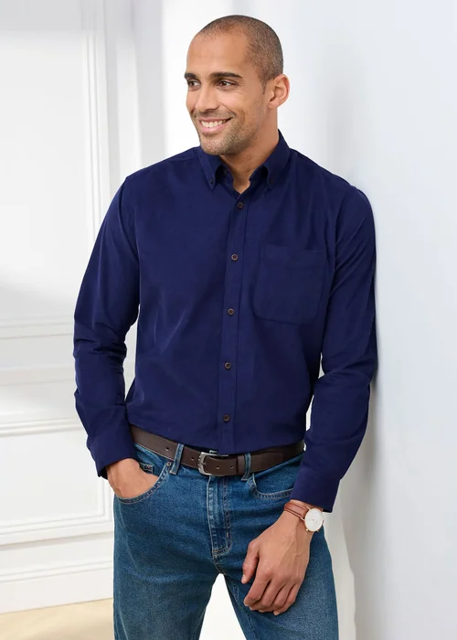 Cotton Traders Marine Long Sleeve Cord Shirt - M Image 2