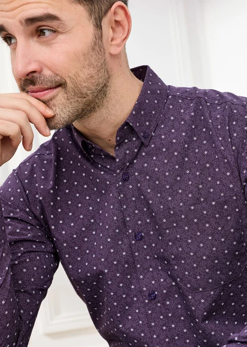 Cotton Traders Blackcurrant Long Sleeve Easy-care Shirt - 5XL Image 4