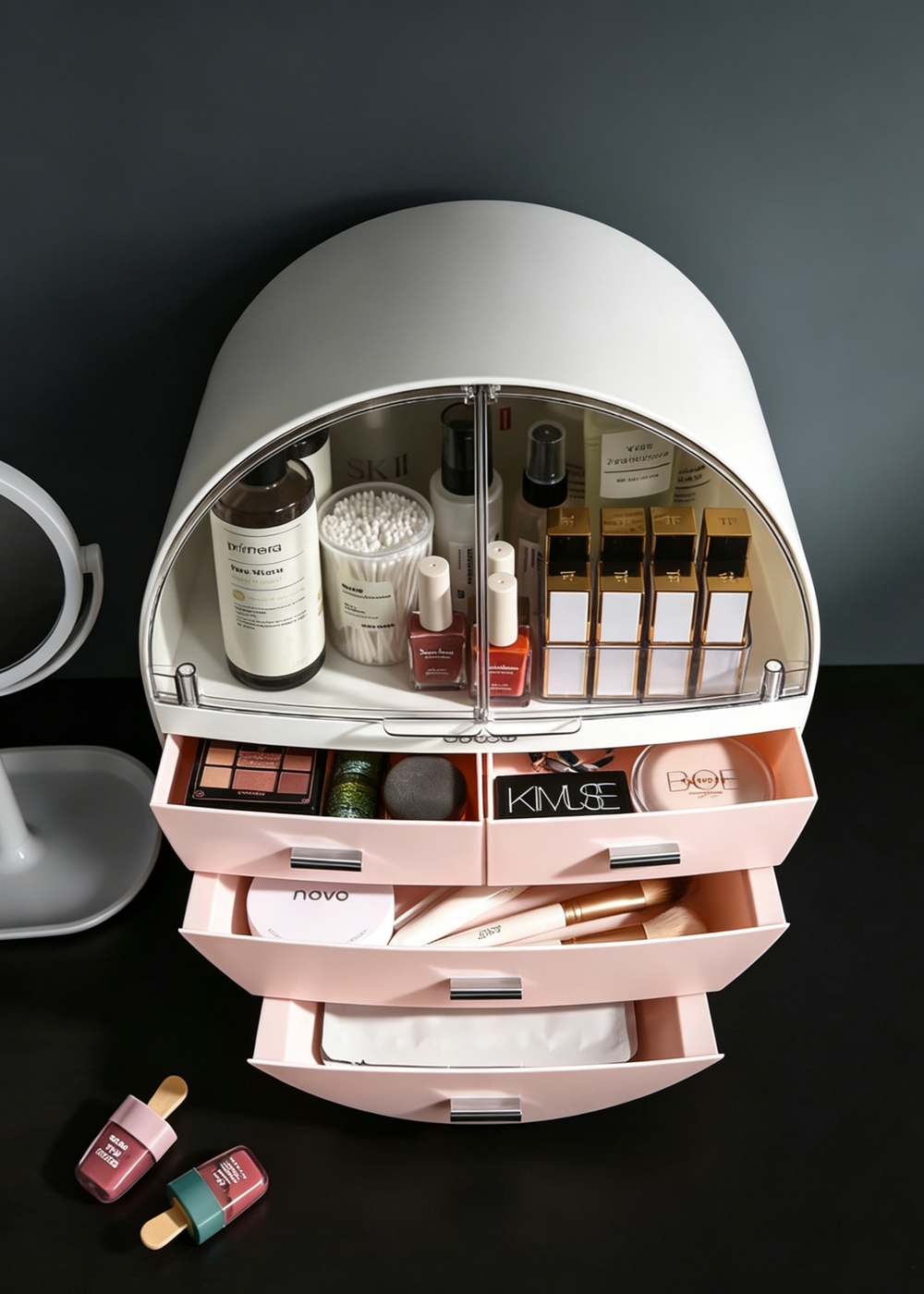 Lifeideas Tabletop Round Beauty Organiser - One Size Image 4