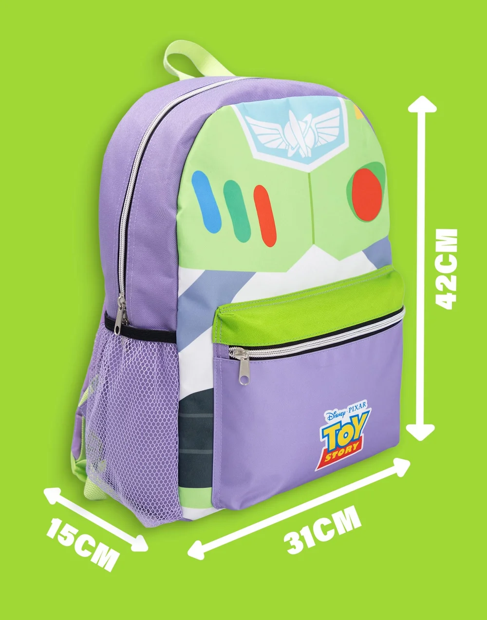 Vanilla Underground Disney Toy Story Unisex Kids Green Buzz 4 Piece Backpack Set (One Size) - One Size Image 5