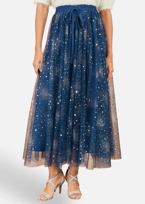 Yumi Navy Star Sparkle Tulle Skirt - 10 Image 1