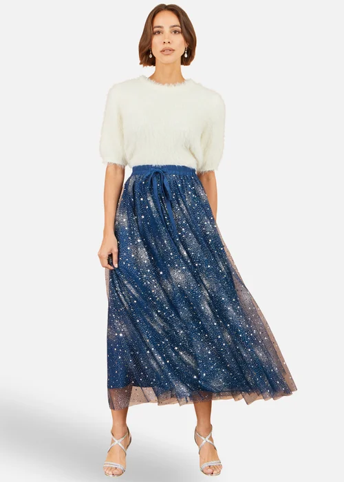 Yumi Navy Star Sparkle Tulle Skirt - 10 Image 2