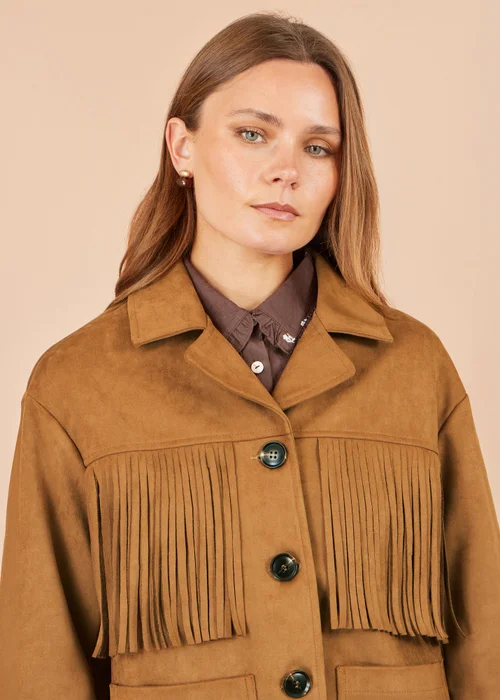 Yumi Brown Faux Suede Tassel Jacket - 18 Image 4