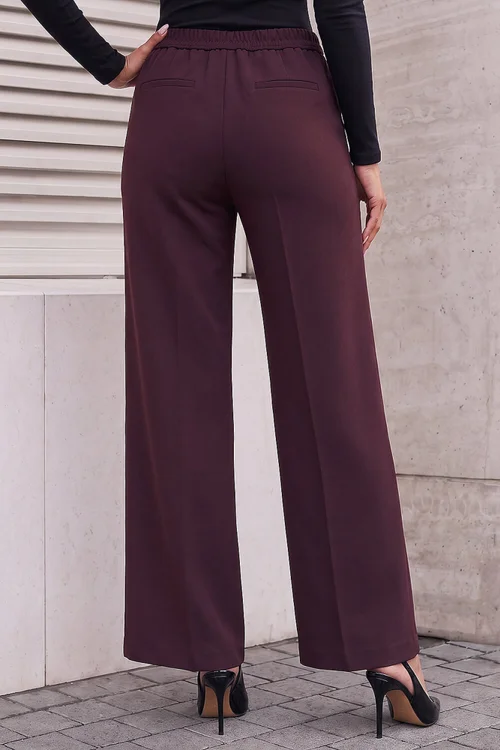 Roman Plum Button Pocket Full Length Trousers - 14 Image 2
