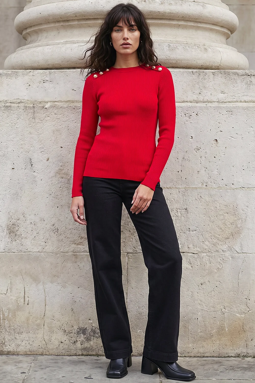 Roman Red Button Detail Knit Jumper - 10 Image 3