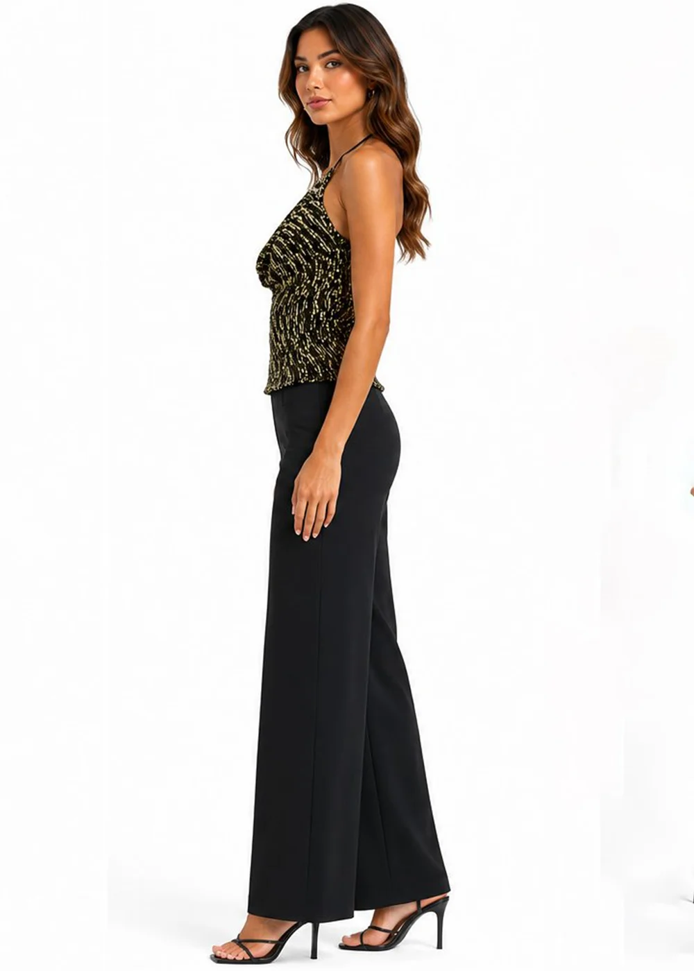 Gini London Gold Cowl Neck Sequin Top - 6 Image 4