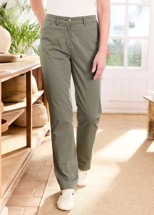 Cotton Traders Khaki Classic Straight Leg Chino Trousers