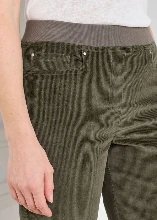 Cotton Traders Deep Khaki Premium Pull On Cord Trousers - 12/L27 Image 4