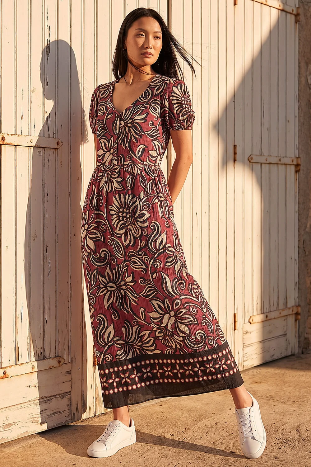 Roman Copper Border Print Dress - 14 Image 2