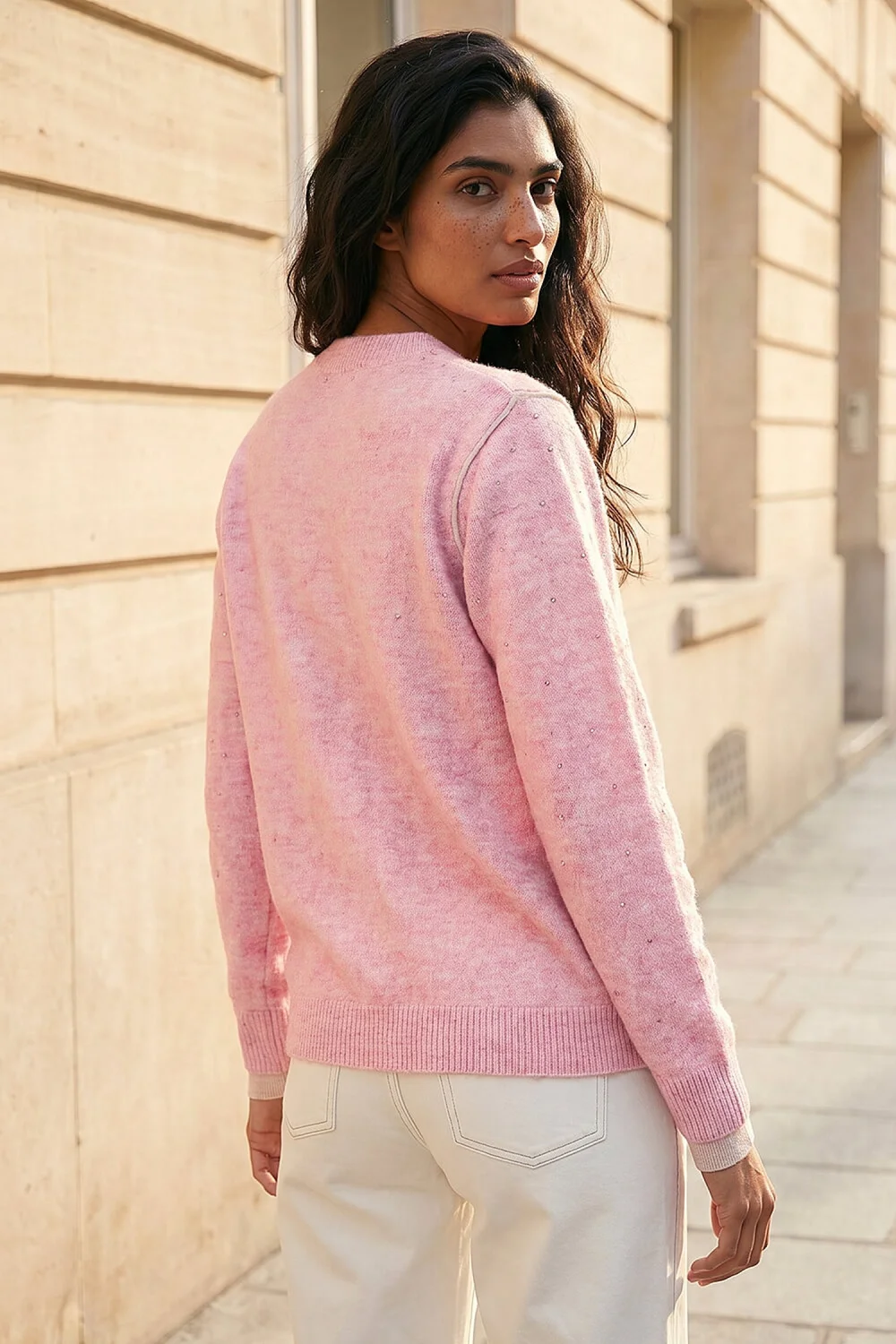 Roman Light Pink Embellished Knit Jumper - 14 Image 3