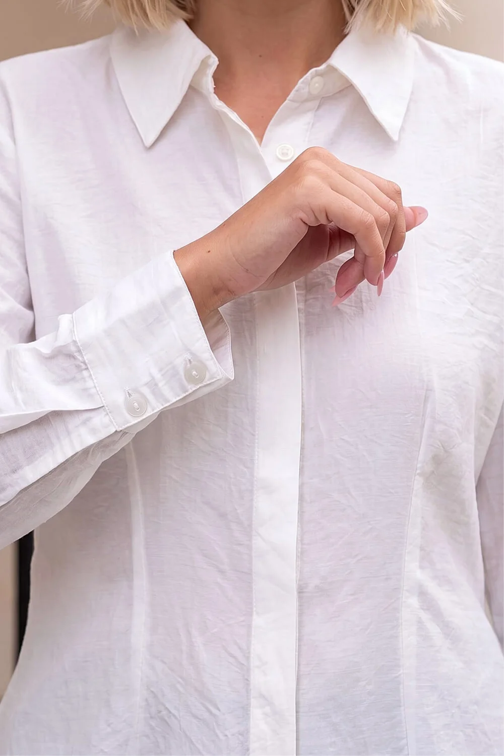 Dusk Ivory Textured Seam Detail Shirt - 10 Image 4