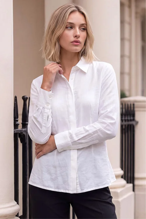 Dusk Ivory Textured Seam Detail Shirt - 10 Image 1
