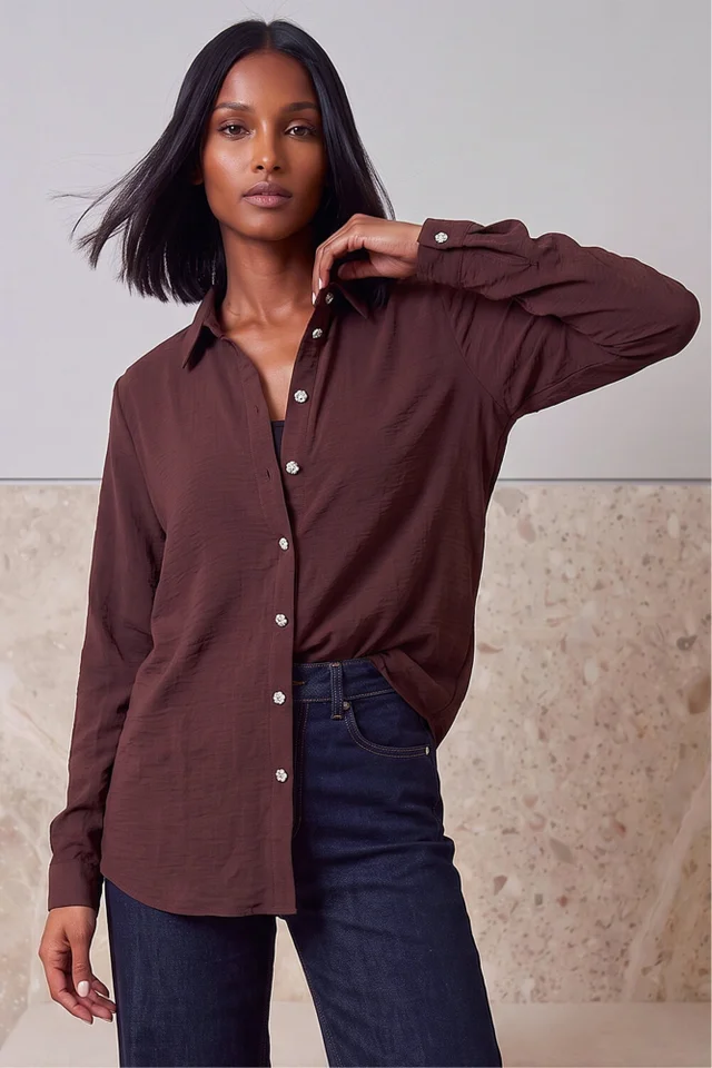 Dusk Chocolate Collared Shirt
